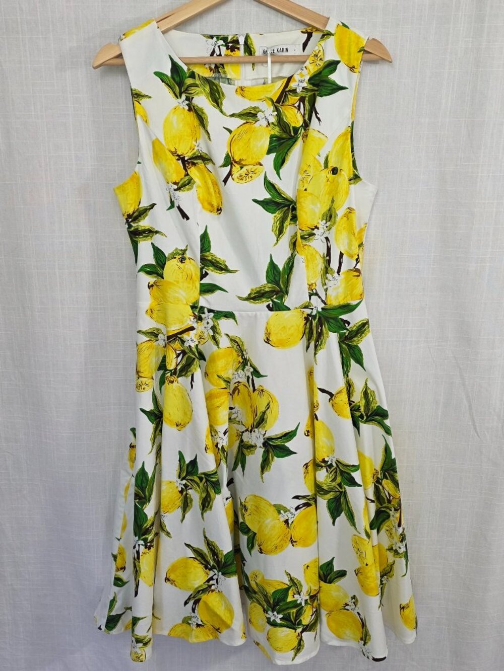 Grace Karin Lemon Print Fit & Flare Midi Dress NWT Large - Picture 6 of 10